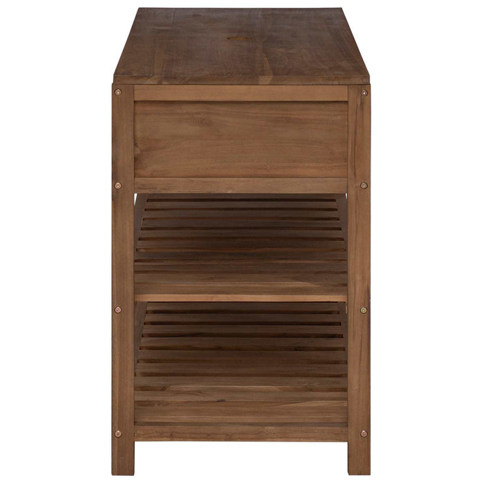 Dulap de Baie natural 90 x 45 x 75 cm Lemn solid de tec WALTI