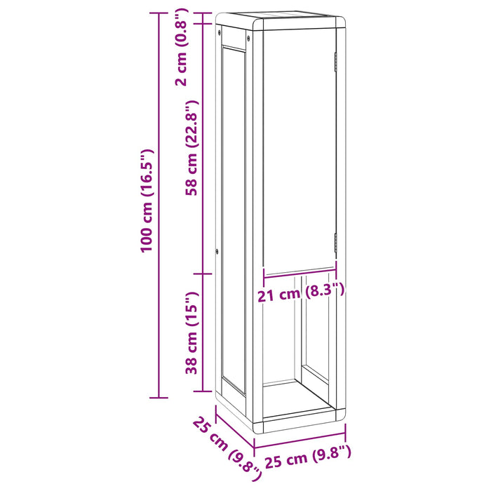 Dulap lateral pentru baie natural 25 x 25 x 100 cm WALTI