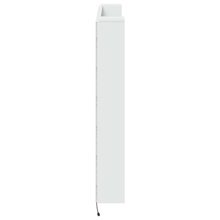 Cadran cu LED cu raft Alb 140 x 16,5 x 103,5 cm Lemn compozit - WALTI WALTI