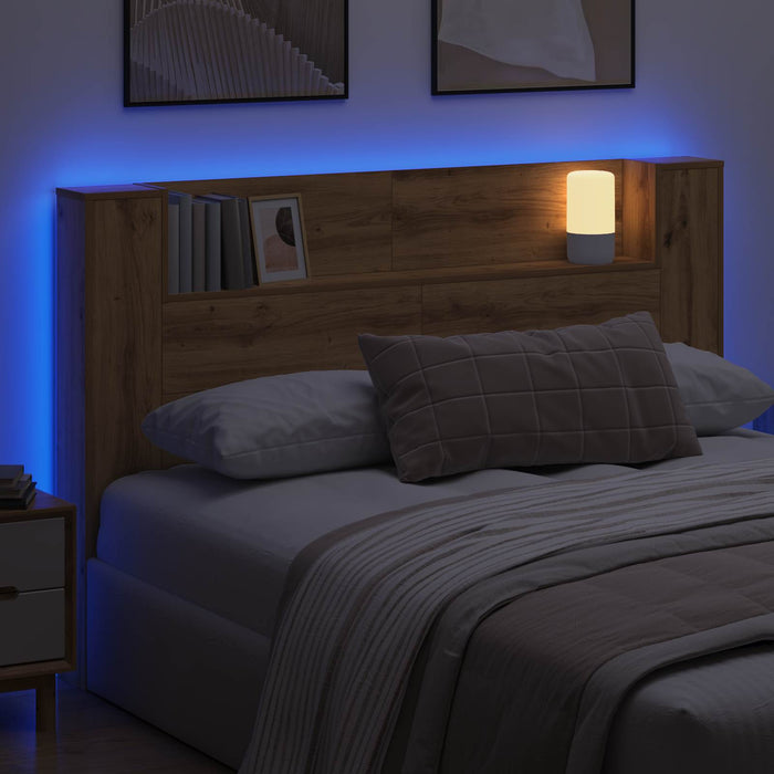 Cadran cu LED cu raft Stejar Artizanal 160 x 16,5 x 103,5 cm - WALTI WALTI