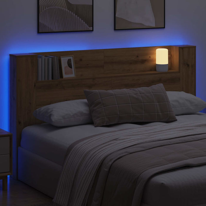 Cadran cu LED cu raft Stejar artizanal 180 x 16,5 x 103,5 cm - WALTI WALTI