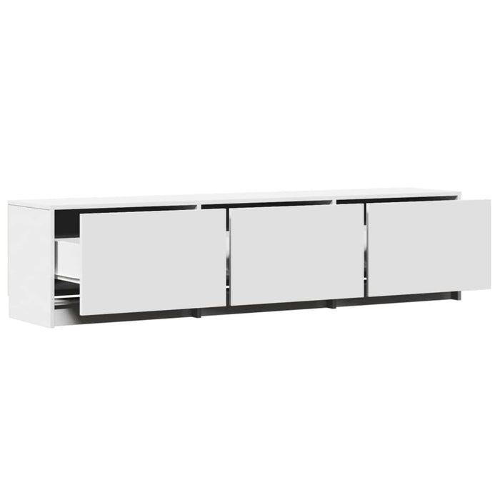 Cabinet TV cu led cu sertar Alb 165 x 34 x 40 cm Lemn compozit - WALTI WALTI