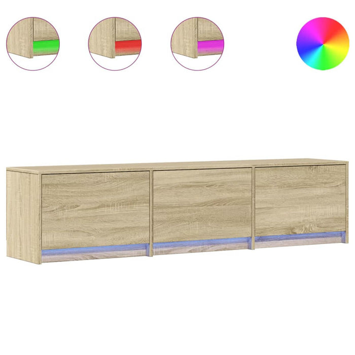 Cabinet TV cu led Sonoma 165 x 34 x 40 cm Lemn compozit - WALTI WALTI