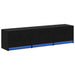Cabinet TV cu led Stejar Negru 165 x 34 x 40 cm Lemn compozit - WALTI WALTI