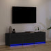 Cabinet TV cu led Stejar Negru 140 x 34 x 40 cm Lemn compozit - WALTI WALTI