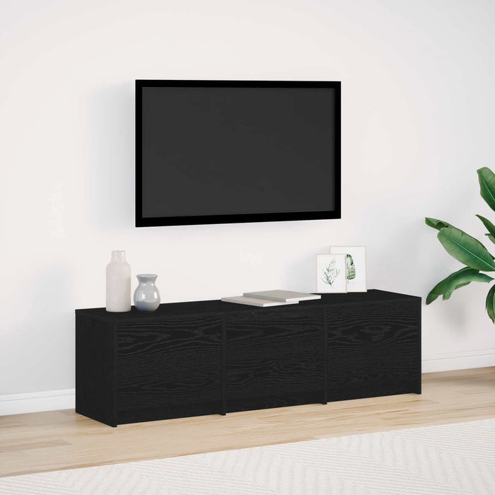 Cabinet TV cu led Stejar Negru 140 x 34 x 40 cm Lemn compozit - WALTI WALTI