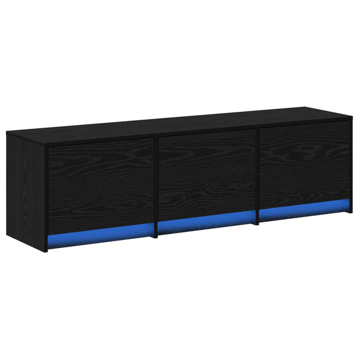 Cabinet TV cu led Stejar Negru 140 x 34 x 40 cm Lemn compozit - WALTI WALTI