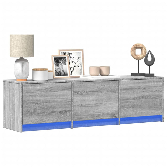 Cabinet TV cu led Gri Sonoma 140 x 34 x 40 cm Lemn compozit - WALTI WALTI