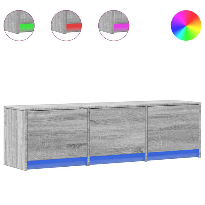 Cabinet TV cu led Gri Sonoma 140 x 34 x 40 cm Lemn compozit - WALTI WALTI