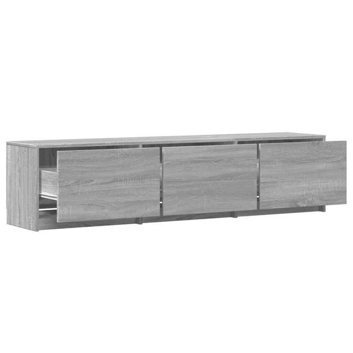 Cabinet TV cu led Gri Sonoma 165 x 34 x 40 cm Lemn compozit - WALTI WALTI