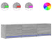 Cabinet TV cu led Gri Sonoma 165 x 34 x 40 cm Lemn compozit - WALTI WALTI