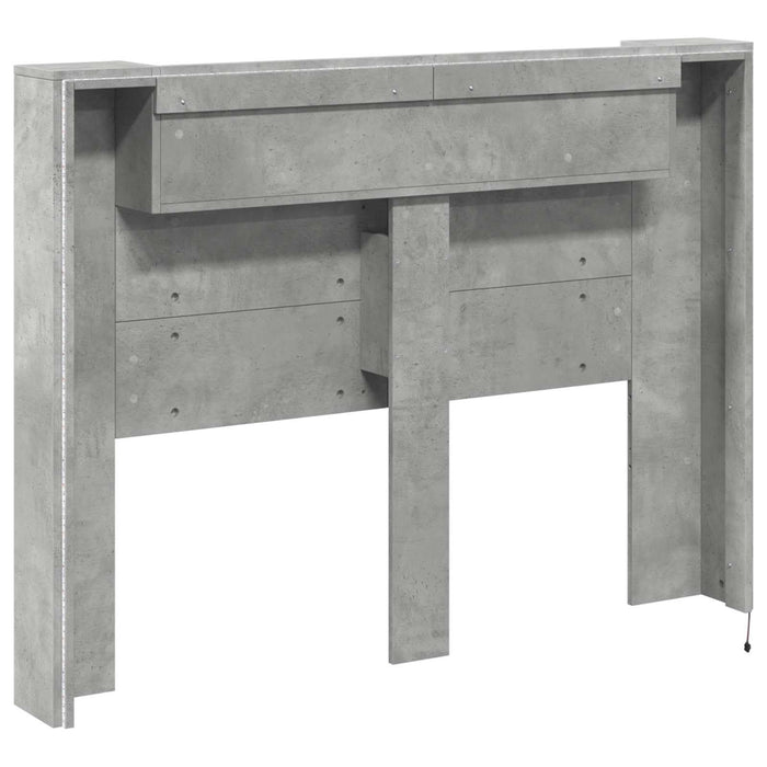 Cadran cu LED cu raft Beton 140 x 16,5 x 103,5 cm Lemn compozit - WALTI WALTI