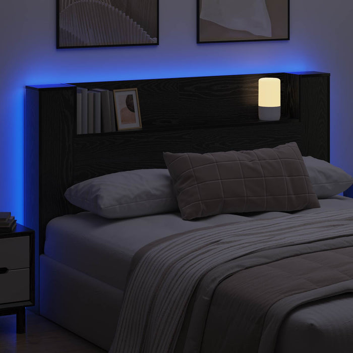 Cadran cu LED Stejar Negru 160 x 16,5 x 103,5 cm Lemn compozit - WALTI WALTI