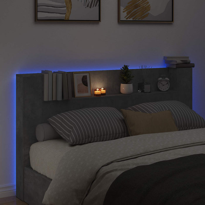 Cadran cu LED cu raft Beton 180 x 16,5 x 103,5 cm Lemn compozit - WALTI WALTI