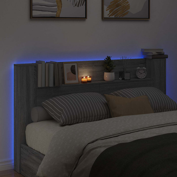 Cadran cu LED Gri Sonoma 180 x 16,5 x 103,5 cm Lemn compozit - WALTI WALTI