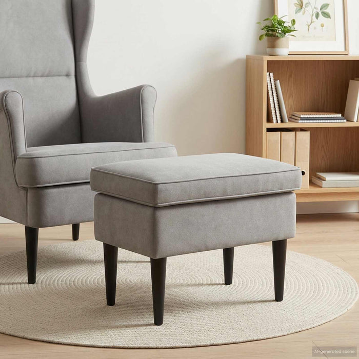 Taburet Gri deschis 55 x 35 x 41 cm Catifea - WALTI WALTI