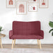 Canapea cu două locuri bordo 115 x 61 x 87 cm țesătură - WALTI WALTI