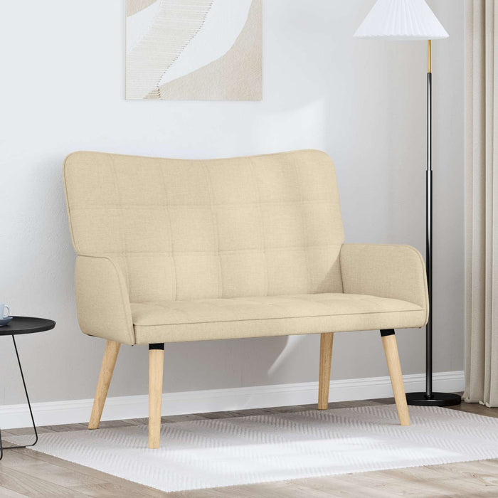 Canapea cu două locuri Crem 115 x 61 x 87 cm țesătură - WALTI WALTI