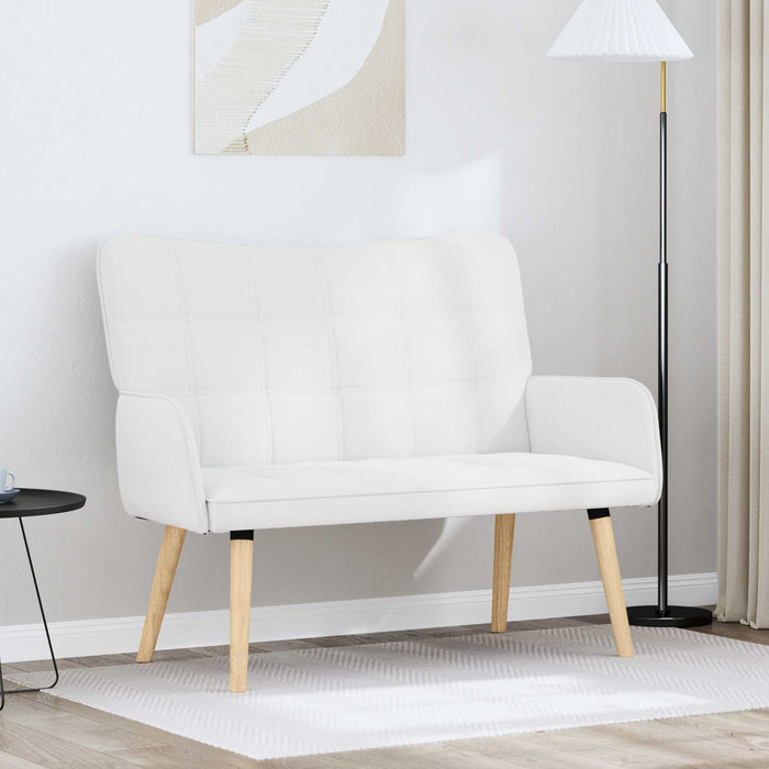 Canapea cu două locuri Alb 115 x 61 x 87 cm țesătură - WALTI WALTI