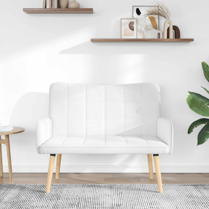 Canapea cu două locuri Alb 115 x 61 x 87 cm țesătură - WALTI WALTI