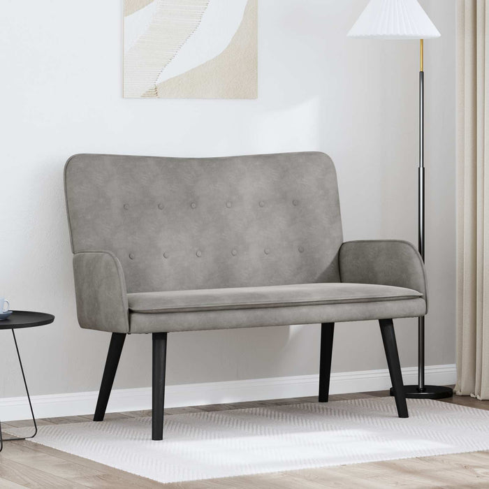 Canapea cu două locuri Gri deschis 115 x 61 x 87 cm Catifea - WALTI WALTI