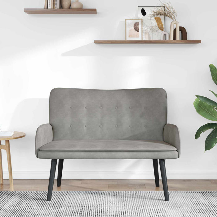Canapea cu două locuri Gri deschis 115 x 61 x 87 cm Catifea - WALTI WALTI