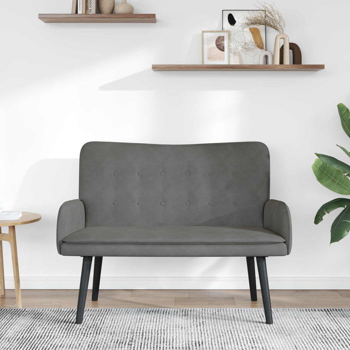 Canapea cu două locuri Gri închis 115 x 61 x 87 cm Catifea - WALTI WALTI