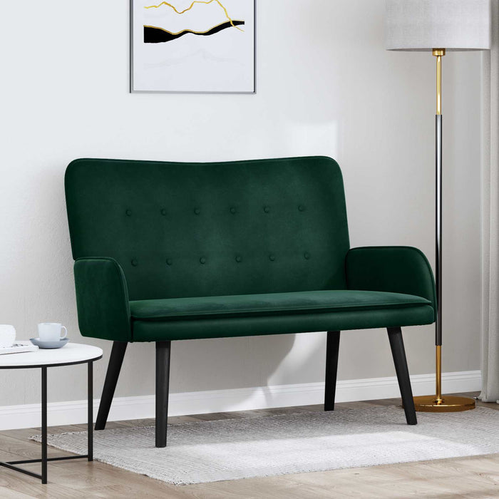 Canapea cu două locuri Verde închis 115 x 61 x 87 cm Catifea - WALTI WALTI