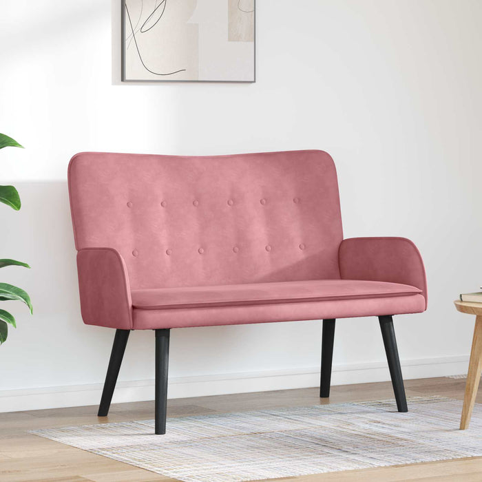 Canapea cu două locuri Roz 115 x 61 x 87 cm Catifea - WALTI WALTI