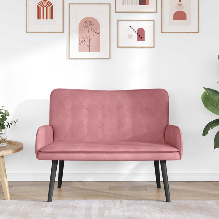 Canapea cu două locuri Roz 115 x 61 x 87 cm Catifea - WALTI WALTI