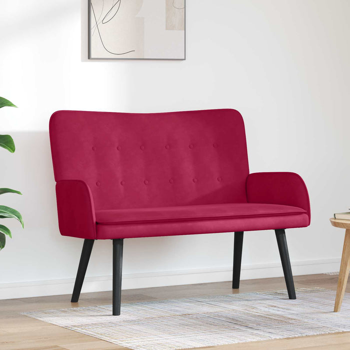 Canapea cu două locuri bordo 115 x 61 x 87 cm Catifea - WALTI WALTI