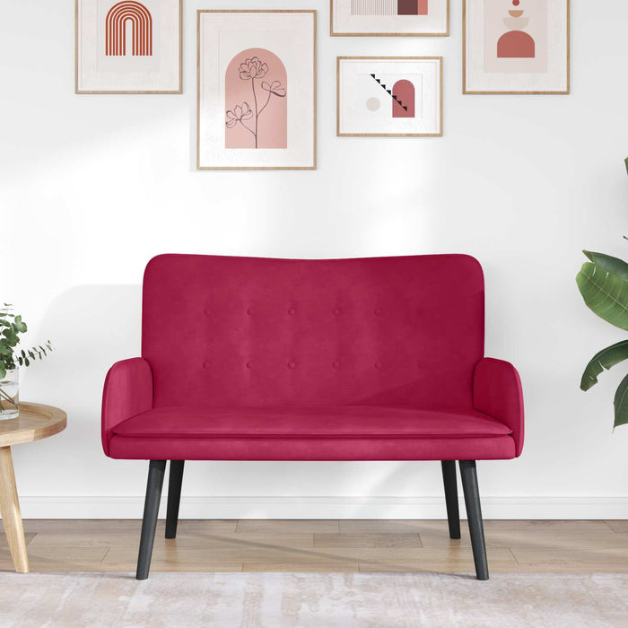 Canapea cu două locuri bordo 115 x 61 x 87 cm Catifea - WALTI WALTI