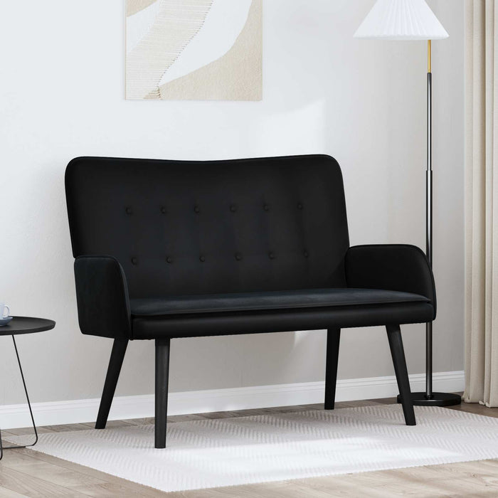 Canapea cu două locuri Negru 115 x 61 x 87 cm Catifea - WALTI WALTI
