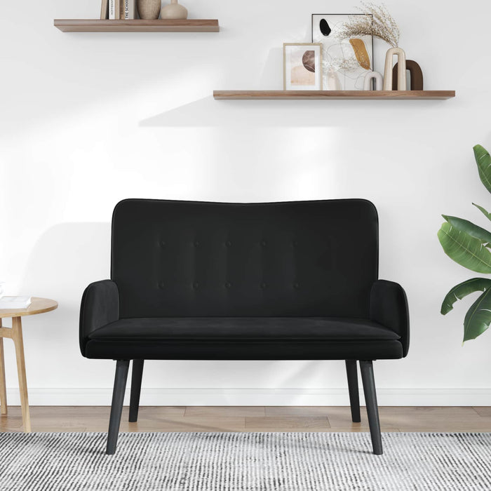Canapea cu două locuri Negru 115 x 61 x 87 cm Catifea - WALTI WALTI