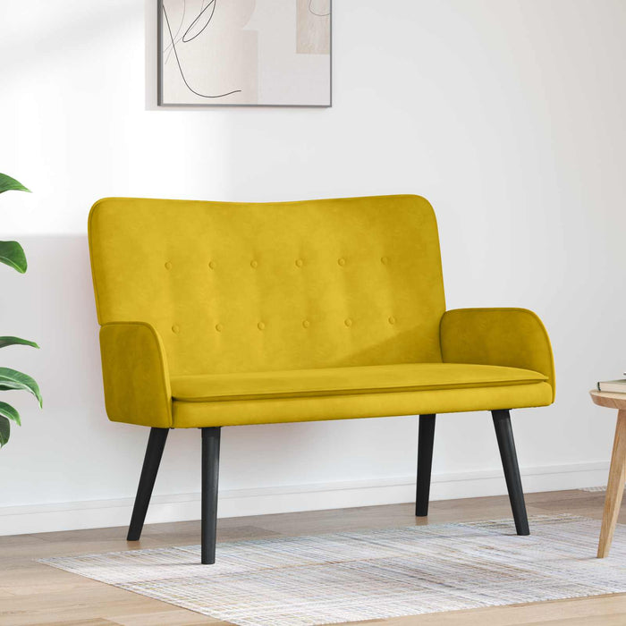 Canapea cu două locuri Galben 115 x 61 x 87 cm Catifea - WALTI WALTI