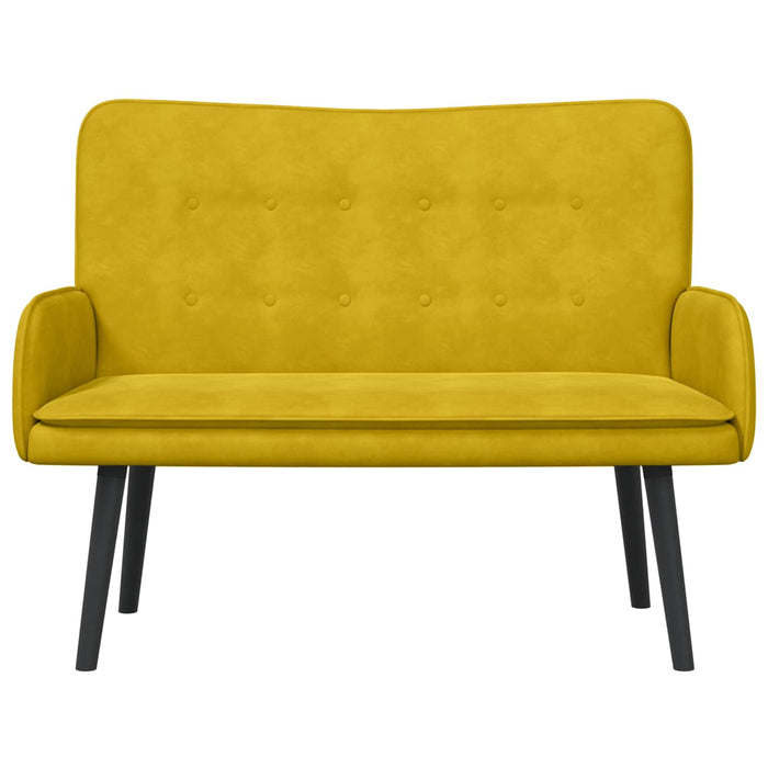Canapea cu două locuri Galben 115 x 61 x 87 cm Catifea - WALTI WALTI