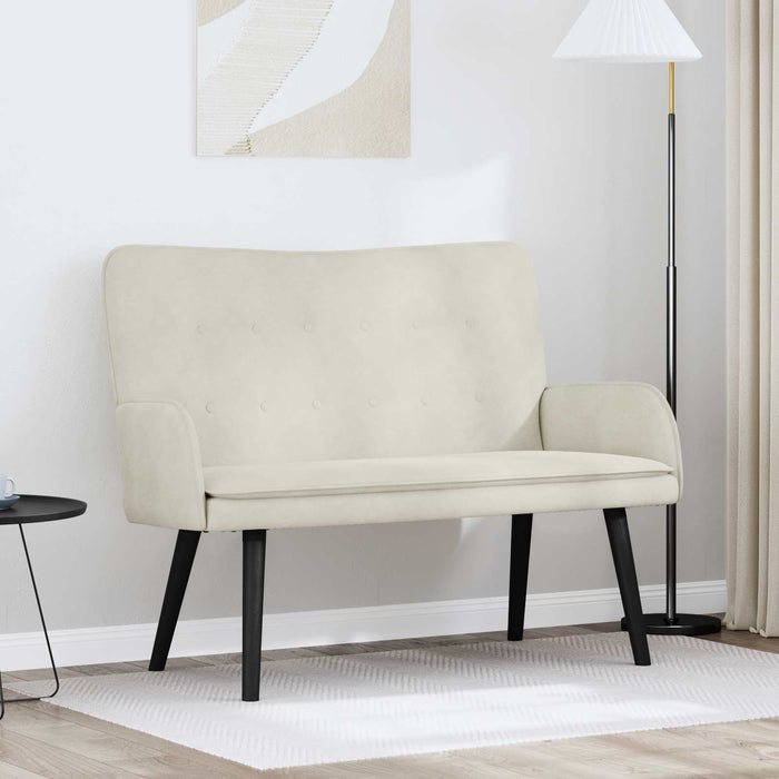 Canapea cu două locuri Crem 115 x 61 x 87 cm Catifea - WALTI WALTI