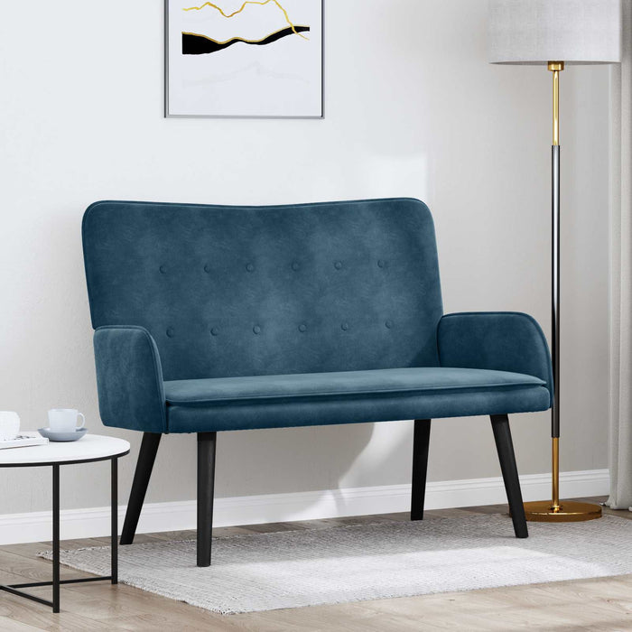 Canapea cu două locuri albastru 115 x 61 x 87 cm Catifea - WALTI WALTI