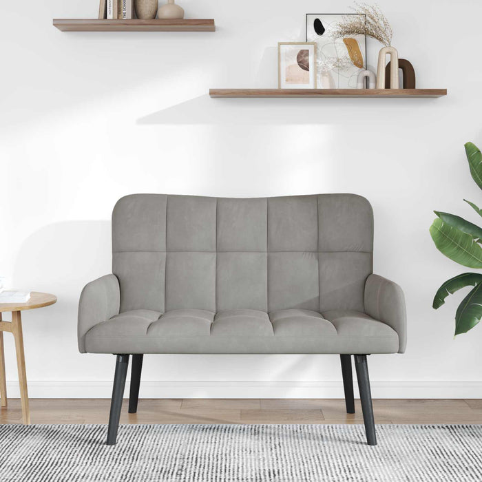 Canapea cu două locuri Gri deschis 115 x 61 x 87 cm Catifea - WALTI WALTI
