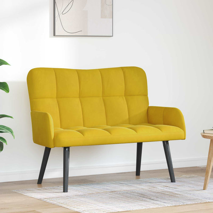 Canapea cu două locuri Galben 115 x 61 x 87 cm Catifea - WALTI WALTI