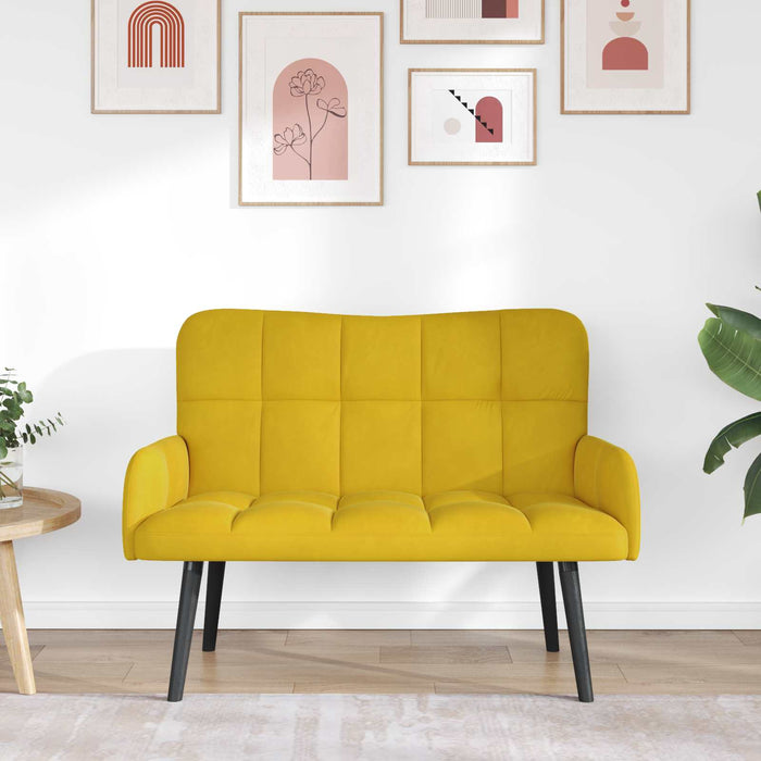 Canapea cu două locuri Galben 115 x 61 x 87 cm Catifea - WALTI WALTI