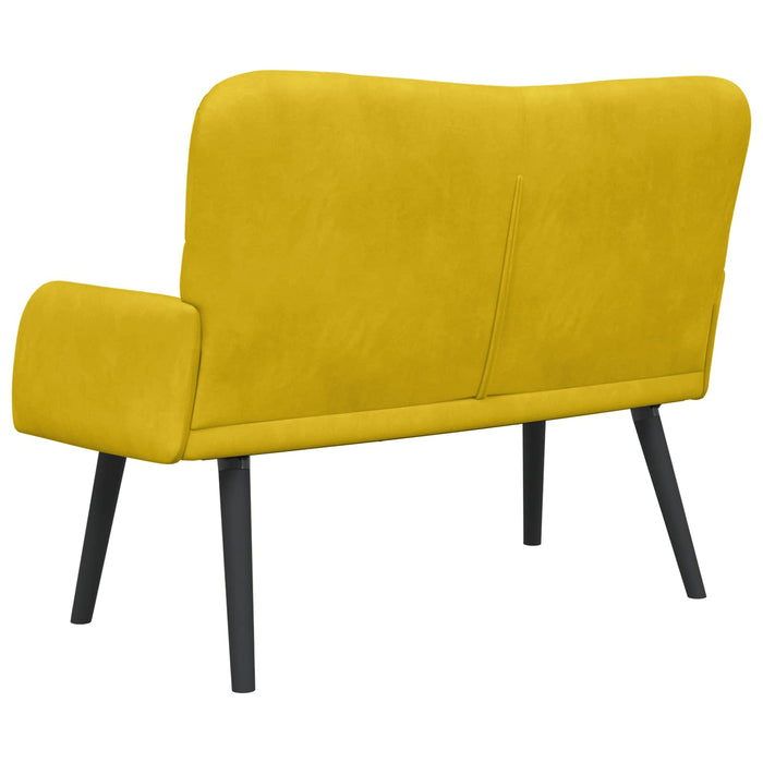 Canapea cu două locuri Galben 115 x 61 x 87 cm Catifea - WALTI WALTI