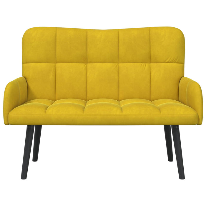 Canapea cu două locuri Galben 115 x 61 x 87 cm Catifea - WALTI WALTI