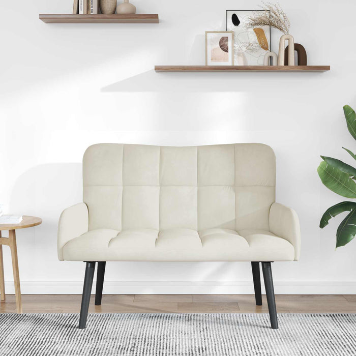 Canapea cu două locuri Crem 115 x 61 x 87 cm Catifea - WALTI WALTI