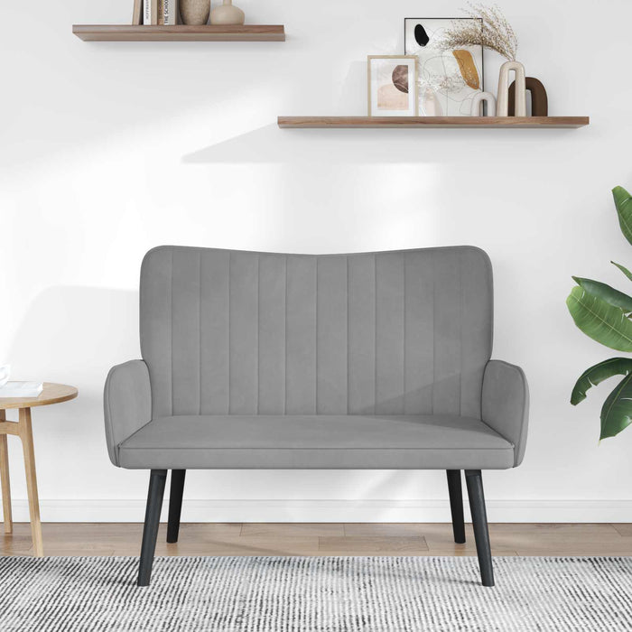 Canapea cu două locuri Gri deschis 115 x 61 x 87 cm Catifea - WALTI WALTI