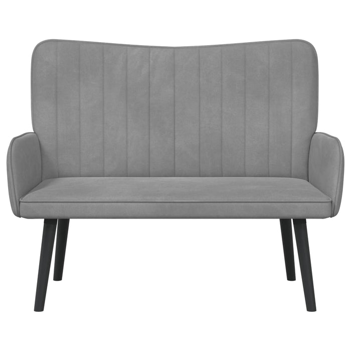 Canapea cu două locuri Gri deschis 115 x 61 x 87 cm Catifea - WALTI WALTI
