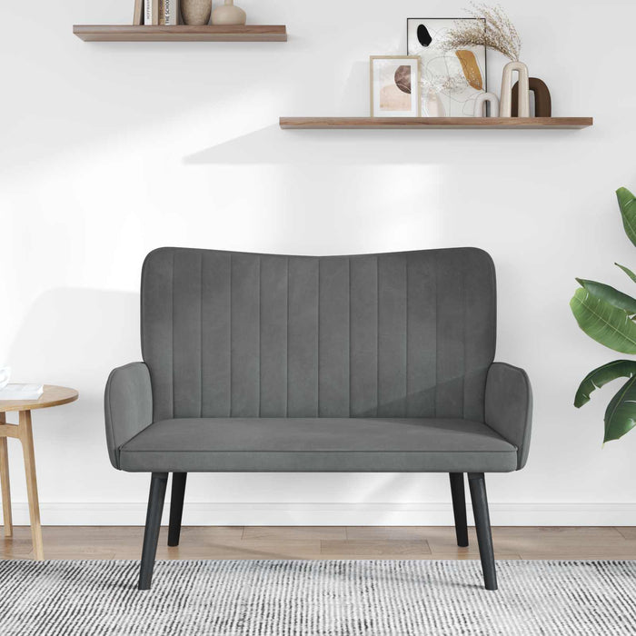 Canapea cu două locuri Gri închis 115 x 61 x 87 cm Catifea - WALTI WALTI