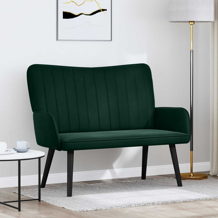 Canapea cu două locuri Verde închis 115 x 61 x 87 cm Catifea - WALTI WALTI
