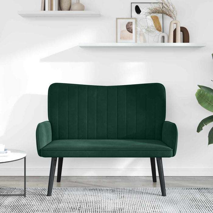 Canapea cu două locuri Verde închis 115 x 61 x 87 cm Catifea - WALTI WALTI