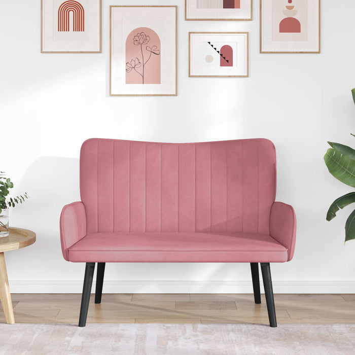 Canapea cu două locuri Roz 115 x 61 x 87 cm Catifea - WALTI WALTI